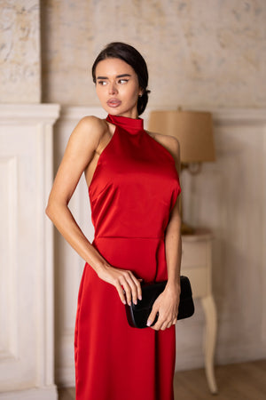 Océane Halter Jumpsuit – Red