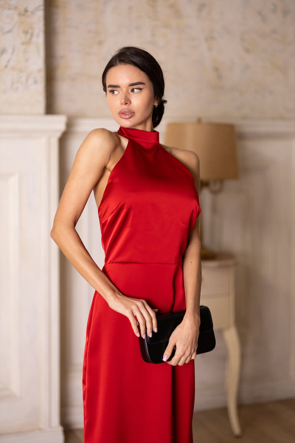 Océane Halter Jumpsuit – Red