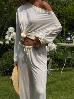 Céleste Off-Shoulder Knit Set – Butter