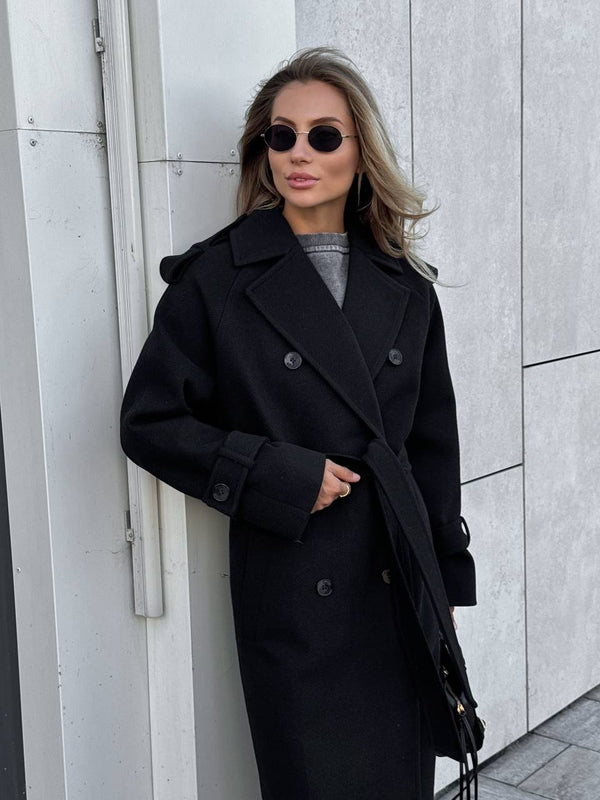 Marceline Belted Wool-Look Coat
