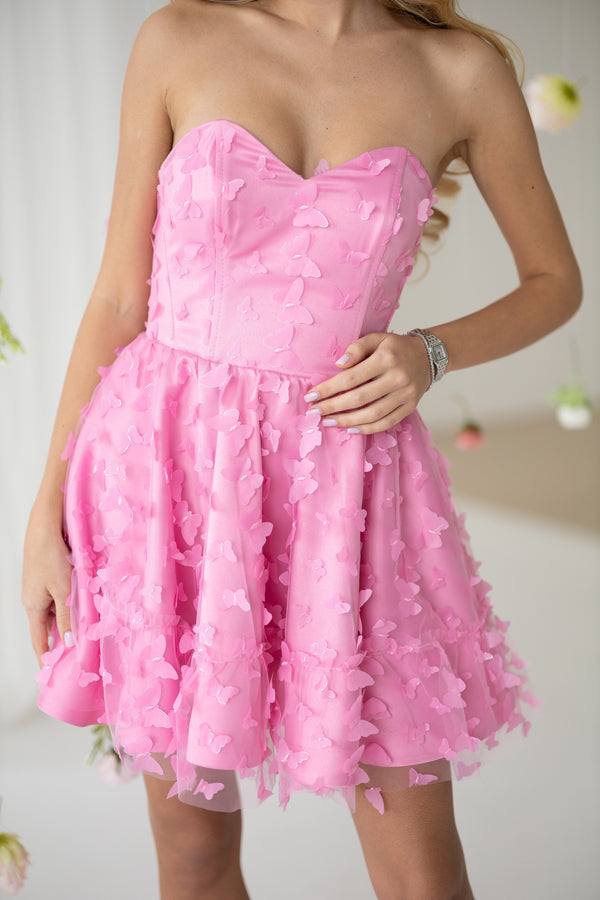 Adélie Butterfly Appliqué Mini Dress