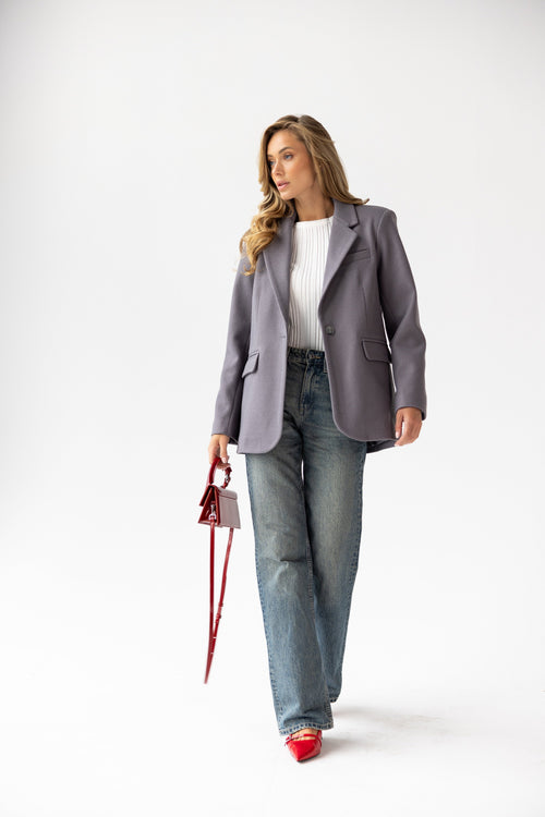 Adrienne Oversized Blazer in Grey