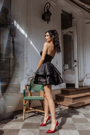 Valentine Strapless Tiered Mini Dress