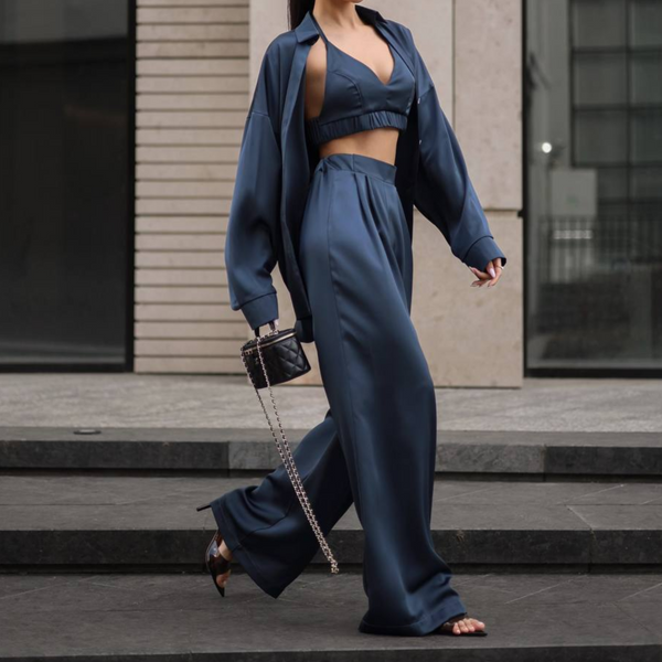 Midnight Synthia Satin Set