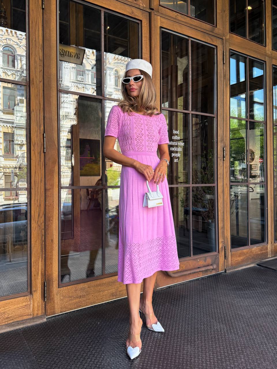 Lilac Bloom Knit Midi Dress