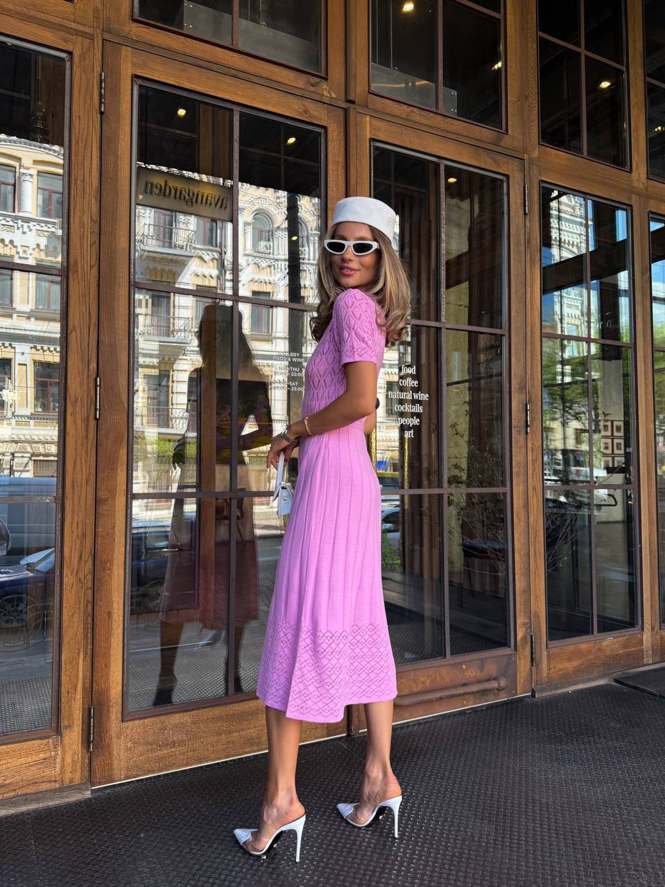 Lilac Bloom Knit Midi Dress