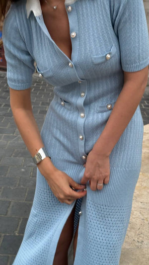Skyline Knit Button Dress