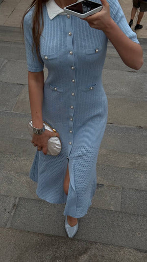 Skyline Knit Button Dress