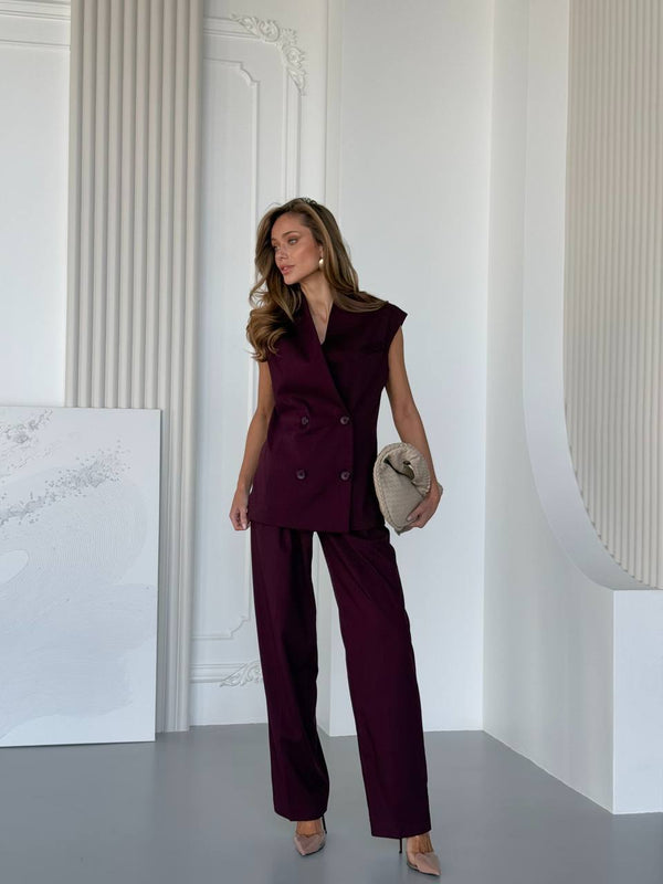 Cherry Viscose Suit Set