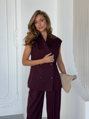 Cherry Viscose Suit Set