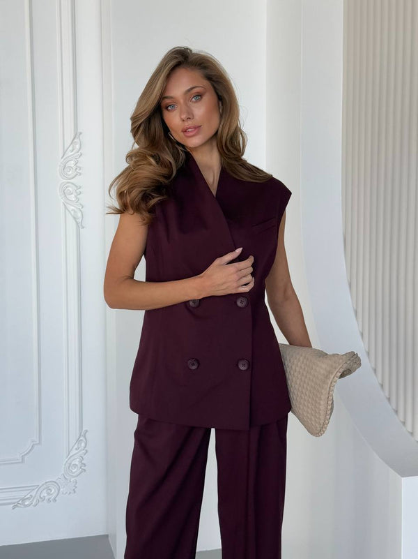 Cherry Viscose Suit Set