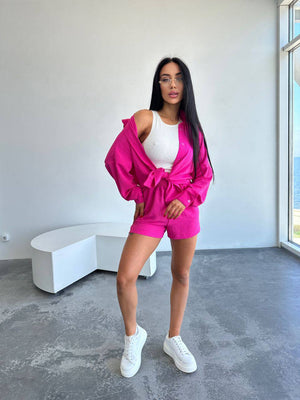 Hot Pink Sunny Shirt Set