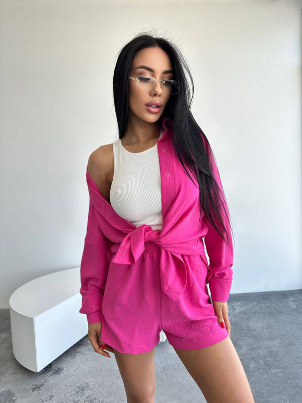 Hot Pink Sunny Shirt Set