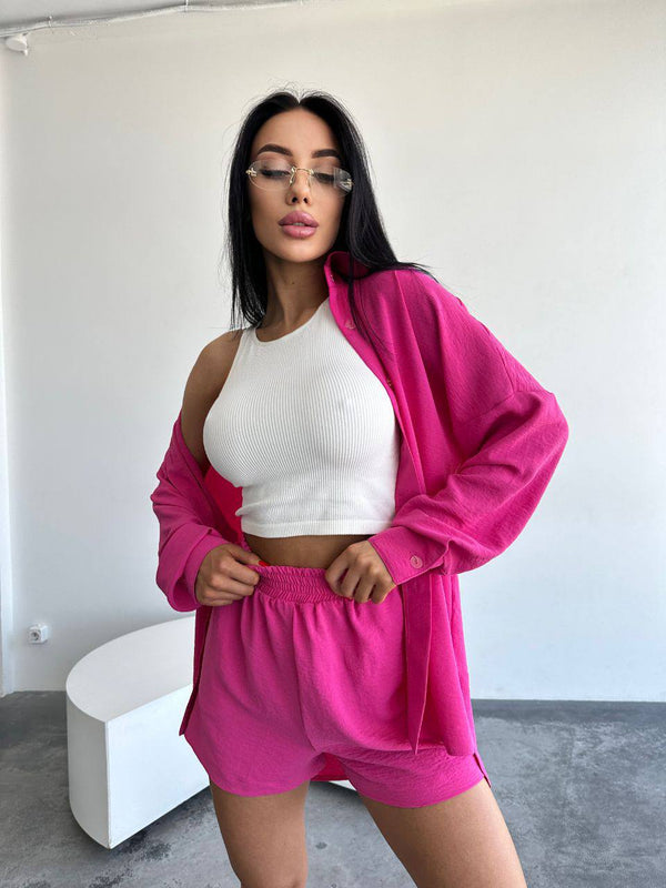 Hot Pink Sunny Shirt Set