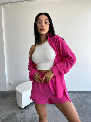 Hot Pink Sunny Shirt Set