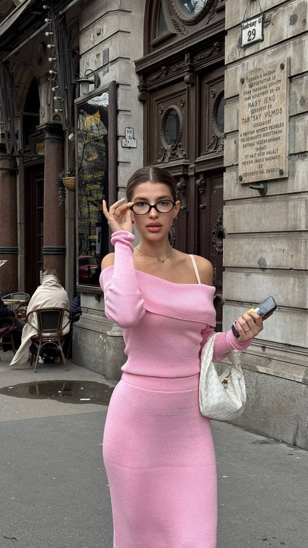 Gül Örgü Omuzdan Askılı Takım