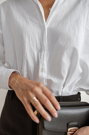 Émilie Oversized Cotton Shirt – White