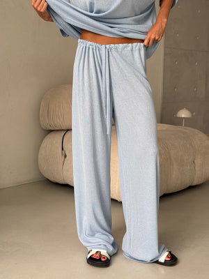Céleste Off-Shoulder Knit Set – Sky Blue