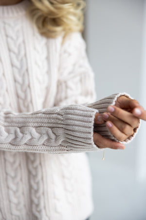 Mireille Cable Knit Sweater – Sand