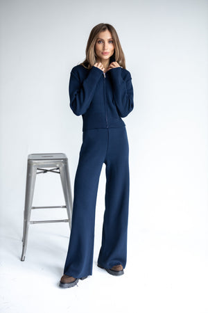 Charlotte Zip Bomber & Trouser Set – Blue