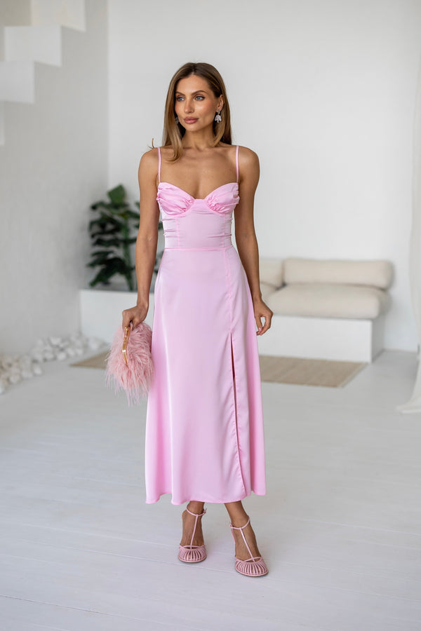 Léa Corset Slip Dress – Pink