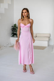 Léa Corset Slip Dress in Pink