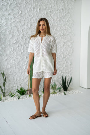 Nora Shirt & Shorts Set – Milk White