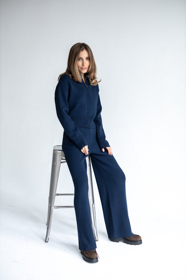 Charlotte Zip Bomber & Trouser Set – Blue