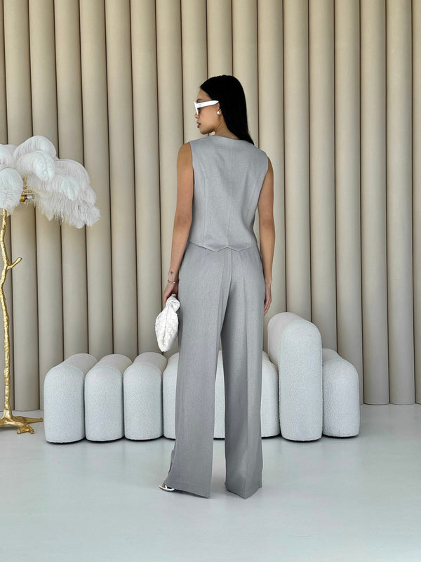 Blanche Waistcoat & Trouser Suit – Grey