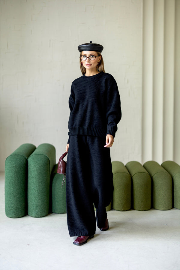 Anouk Knit Lounge Set – Black
