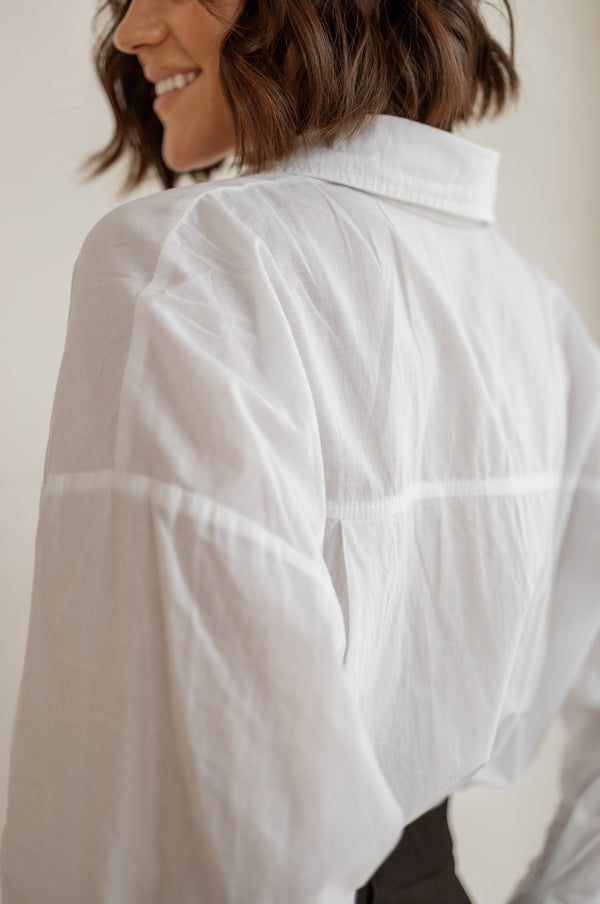 Émilie Oversized Cotton Shirt – White