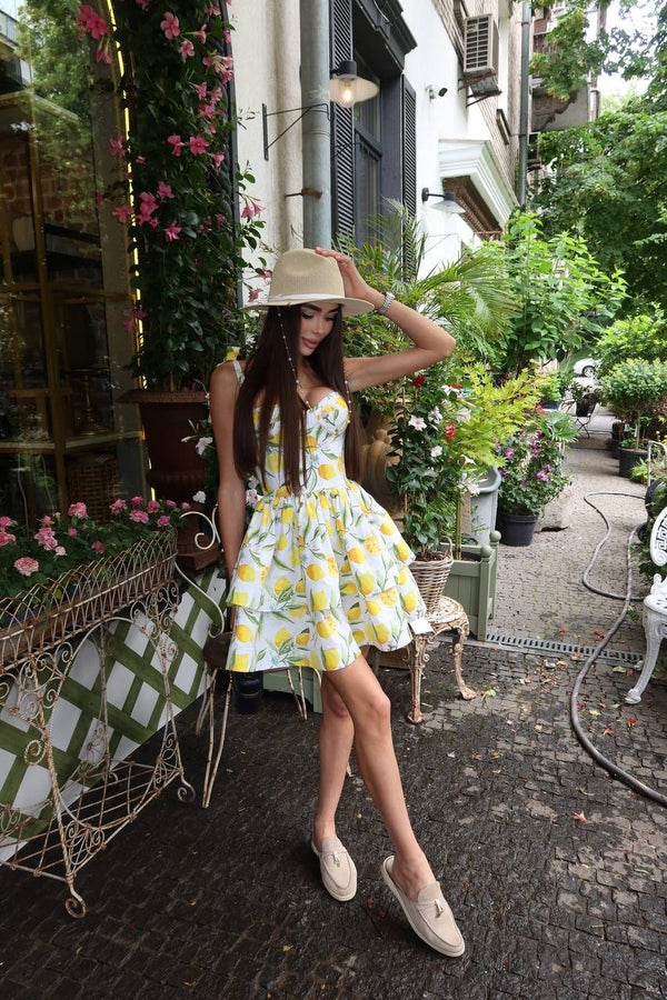 Charline Printed Bustier Mini Dress