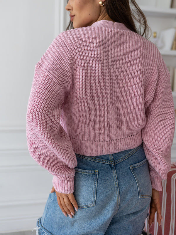 Willa Cropped Cardigan – Pink
