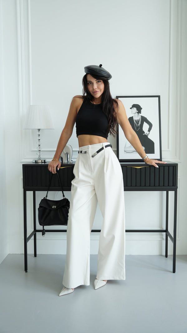 Clémence Pleated Wide-Leg Trousers