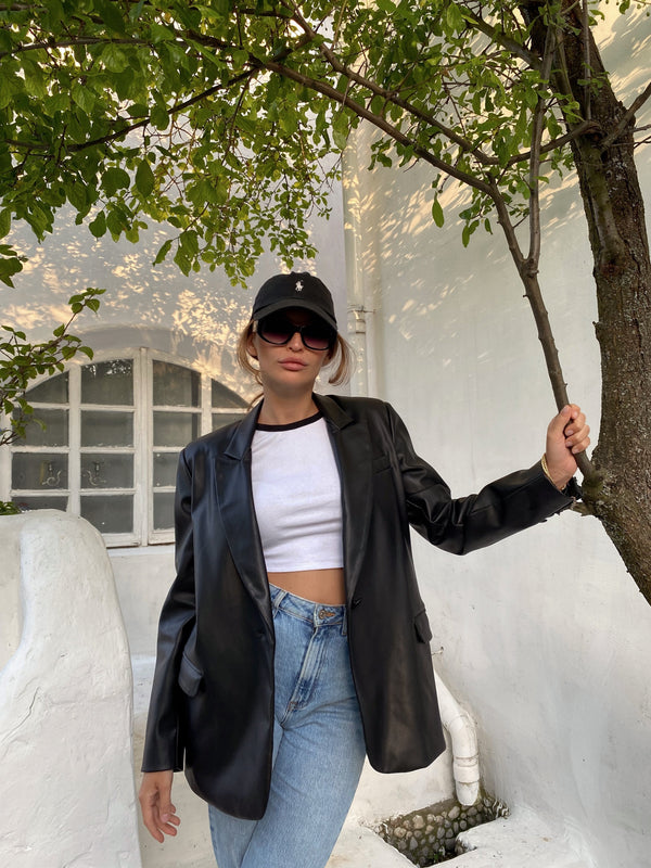 Hermine Oversized Longline Blazer – Black