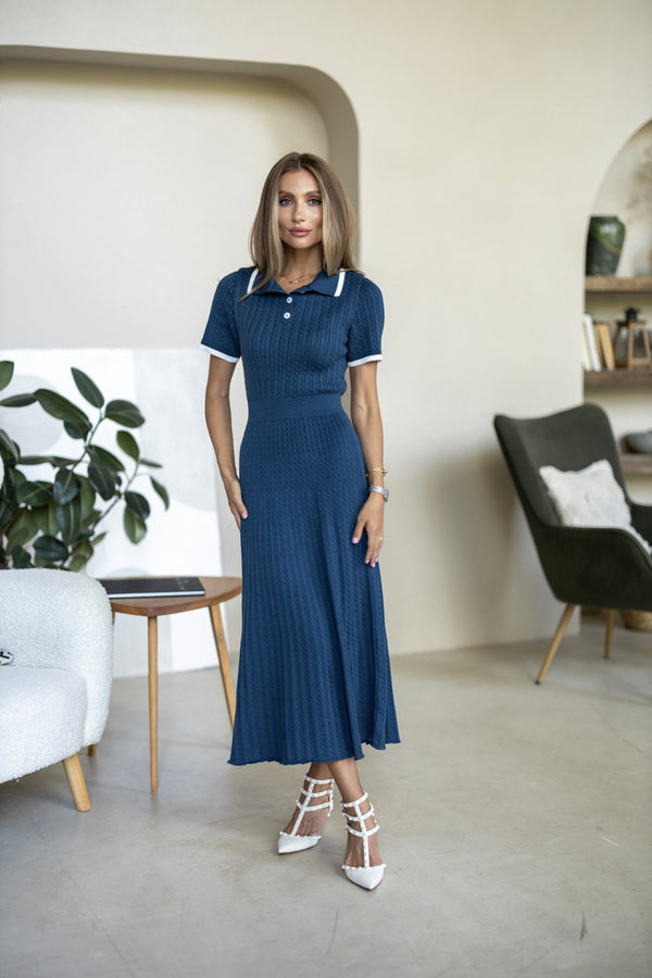 Apolline Polo Knit Midi Dress