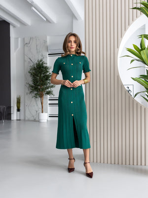 Margot Ribbed Midi Dress – Green