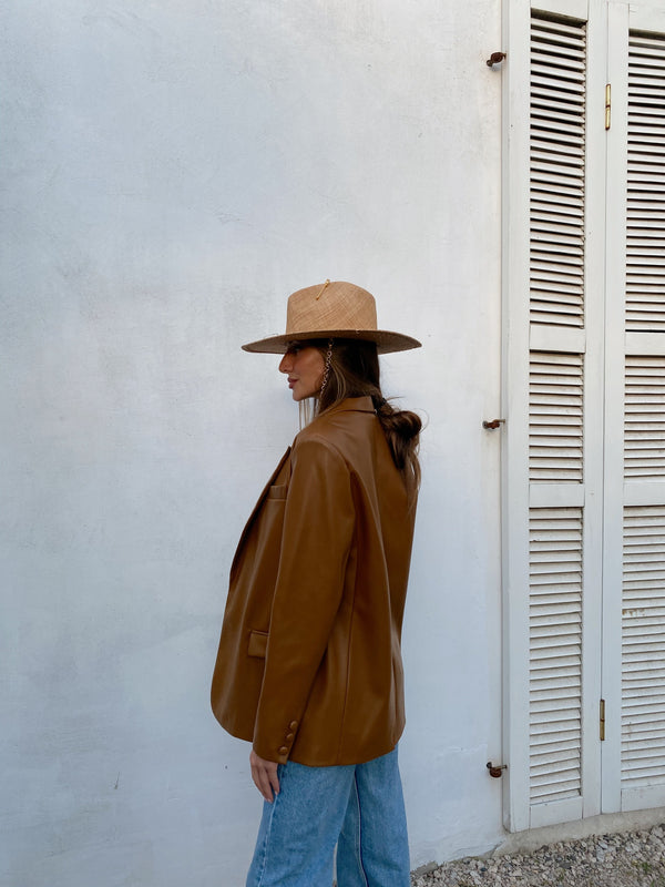 Hermine Oversized Longline Blazer – Brown