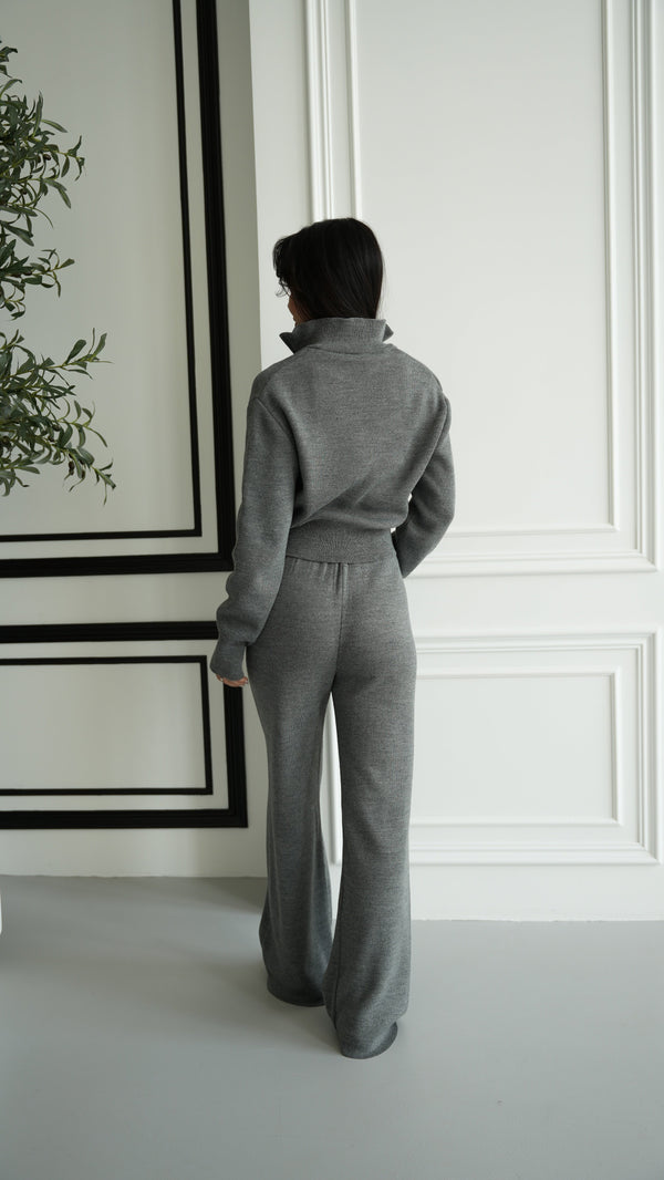 Charlotte Zip Bomber & Trouser Set – Grey