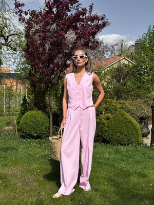 Blanche Waistcoat & Trouser Suit – Pink
