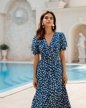 Colette Floral Wrap Midi Dress