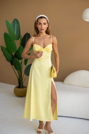 Léa Corset Slip Dress in Yellow
