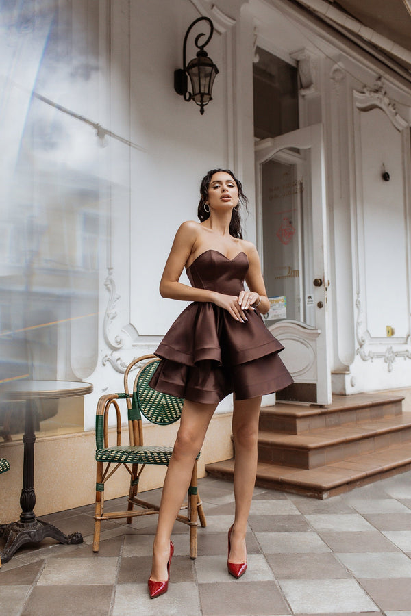 Valentine Strapless Tiered Mini Dress