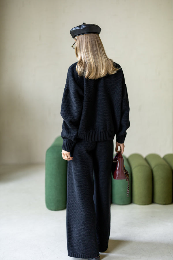 Anouk Knit Lounge Set – Black