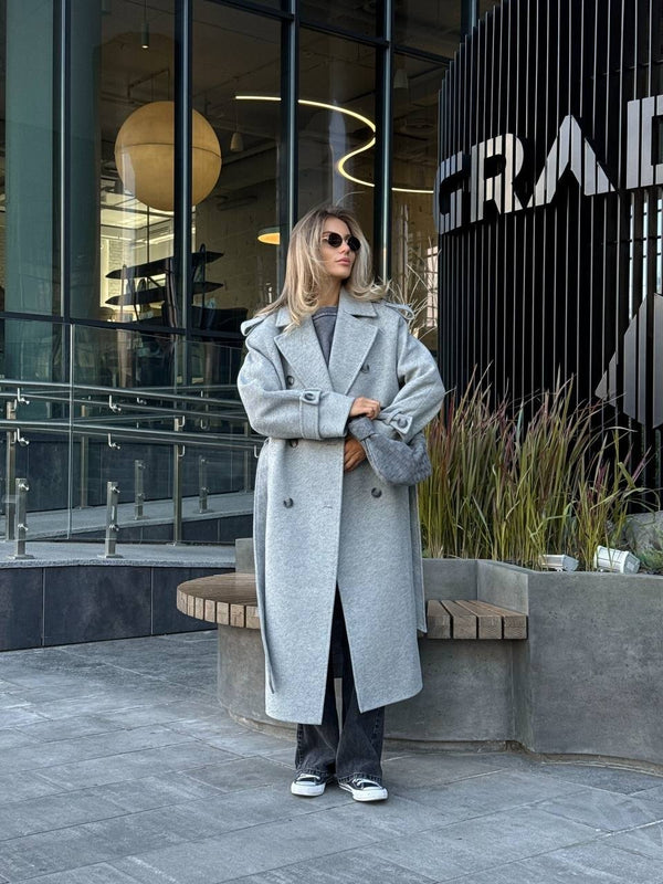 Marceline Belted Wool-Look Coat