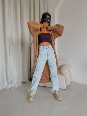 Selene Longline Cardigan – Camel
