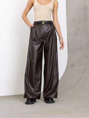 Clémence Pleated Wide-Leg Trousers