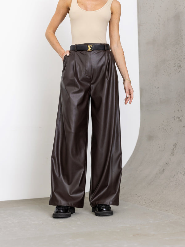 Clémence Pleated Wide-Leg Trousers