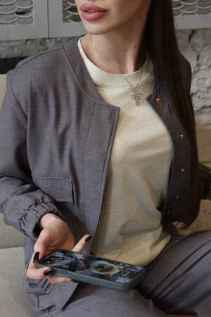 Solene Knit Lounge Set – Grey