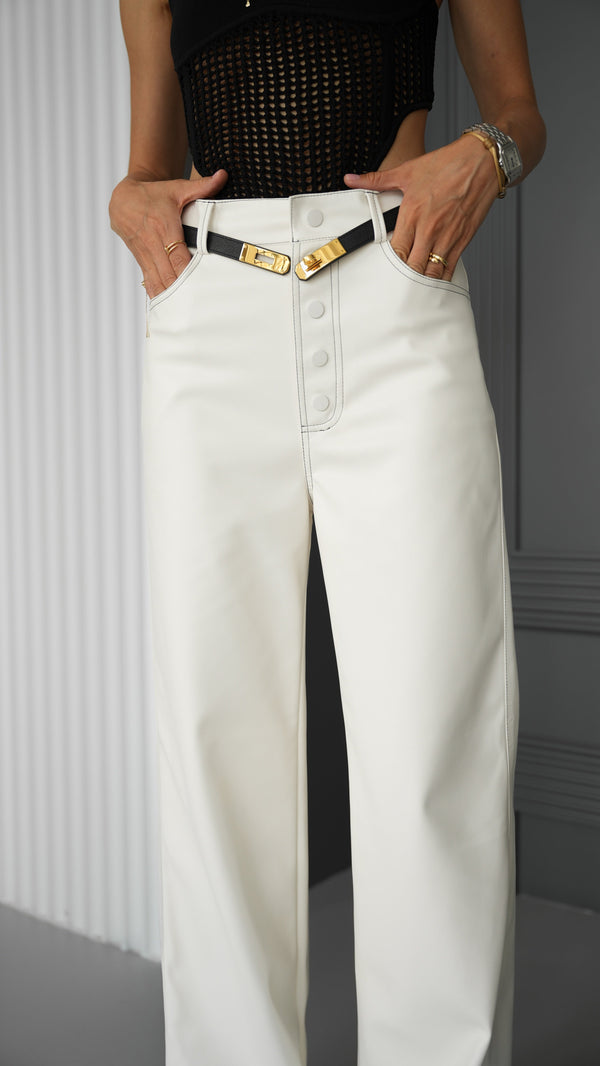 Astrid Belted Wide-Leg Trousers